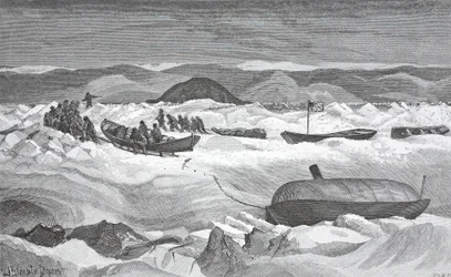 Abandon du lancement, Lady Greely, 10 septembre 1883, pub. Londres 1886